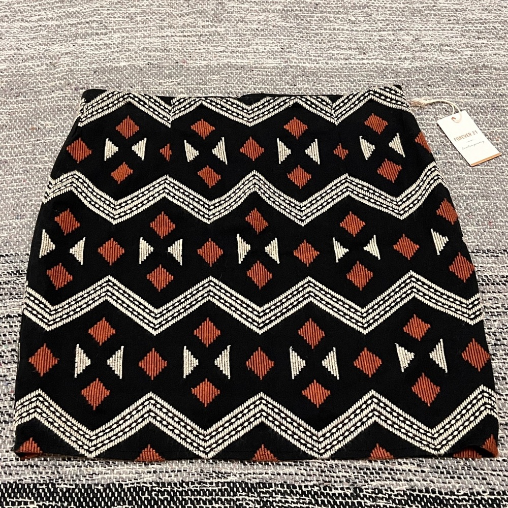 Forever 21 Embroidered tribal design skirt.